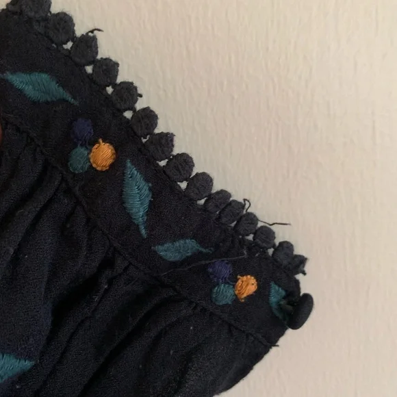 Sezane Black Dress with Colorful Embroidery - Picture 3 of 4